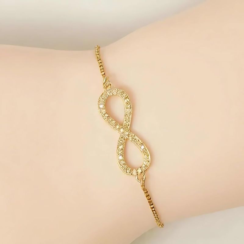 Women's Infinity Bracelet & Earrings Set with Austrian Crystals