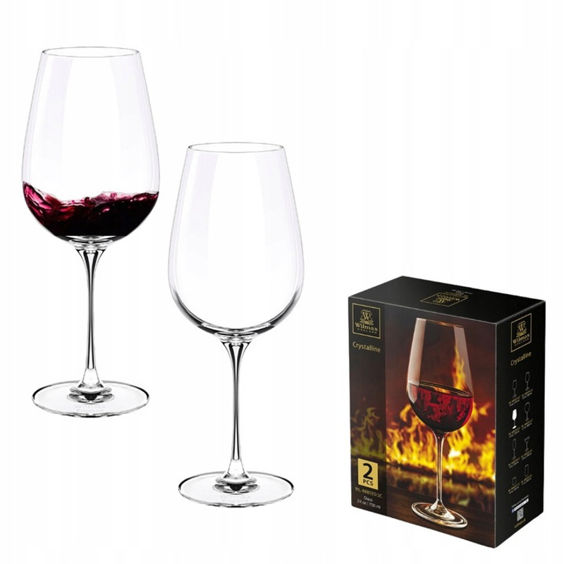 Wilmax Wine Glasses, Set Of 2, 700 Ml, White And Red Wine Glasses, Dishwasher Safe, Modern White Wine Glasses, Anti-tarnish