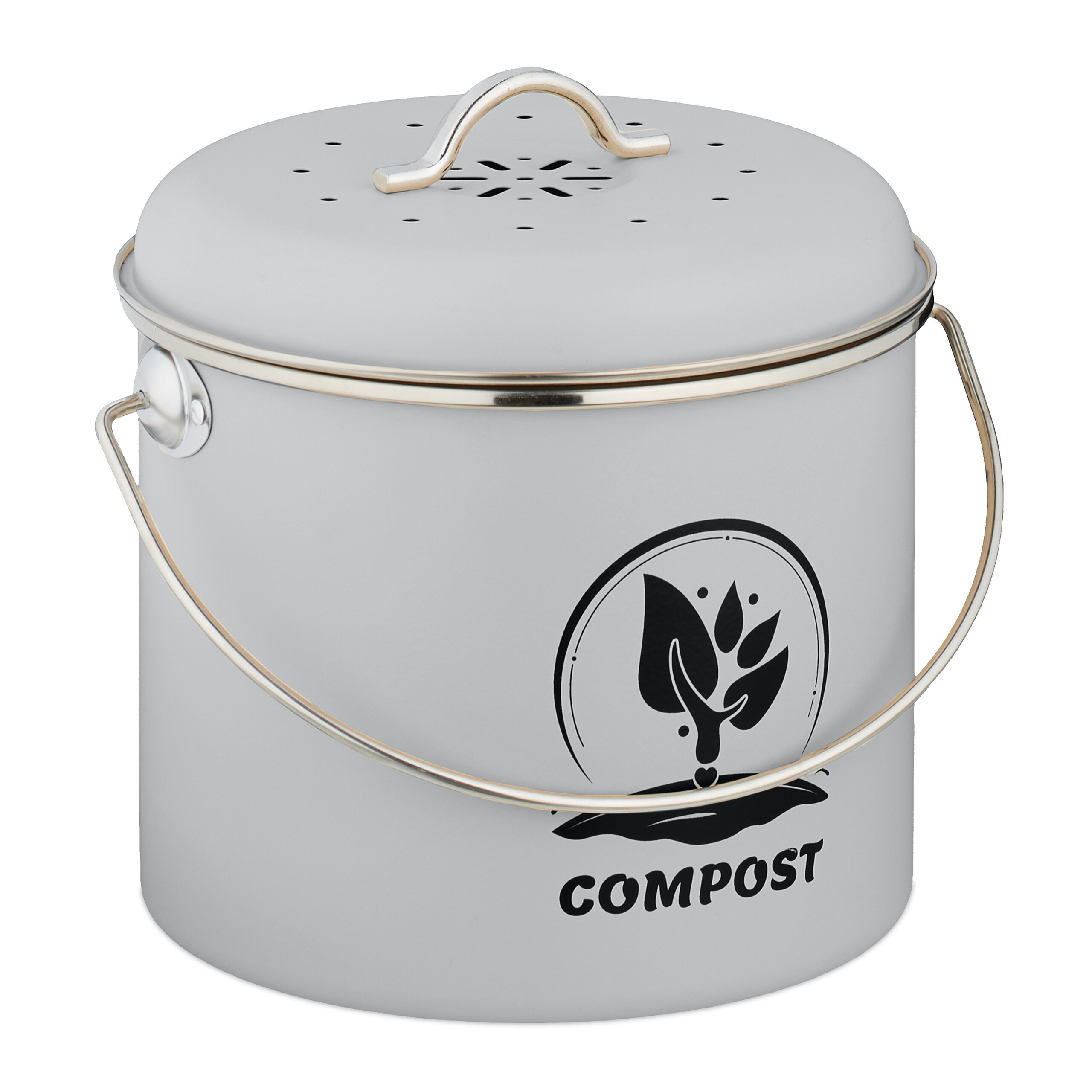 Kitchen Compost Bin In Gray - 3.5