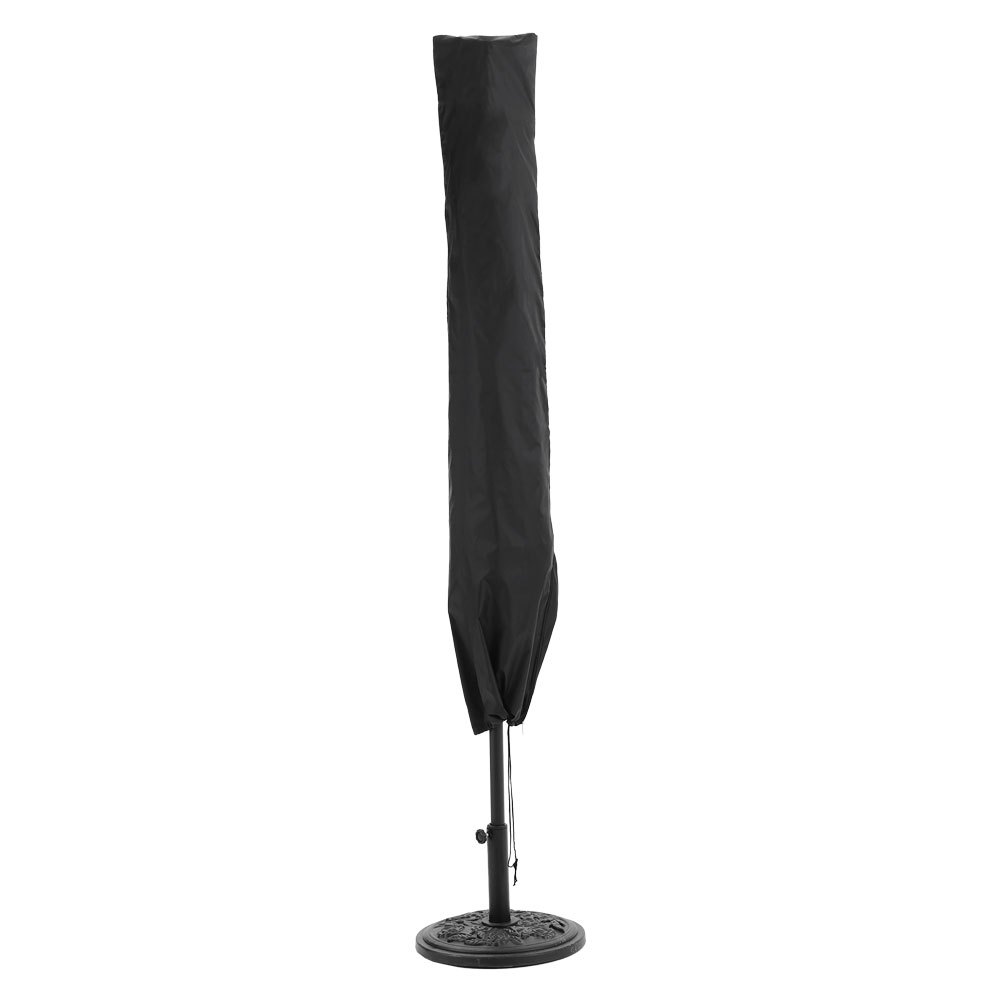 Image of Black 210d Oxford Garden Parasol Protective Cover, Cover Only No Umbrella Included, Foldable Patio Umbrella Storage Shield, 2 Optional Sizes For Banana & Straight Pole Outdoor Umbrellas
