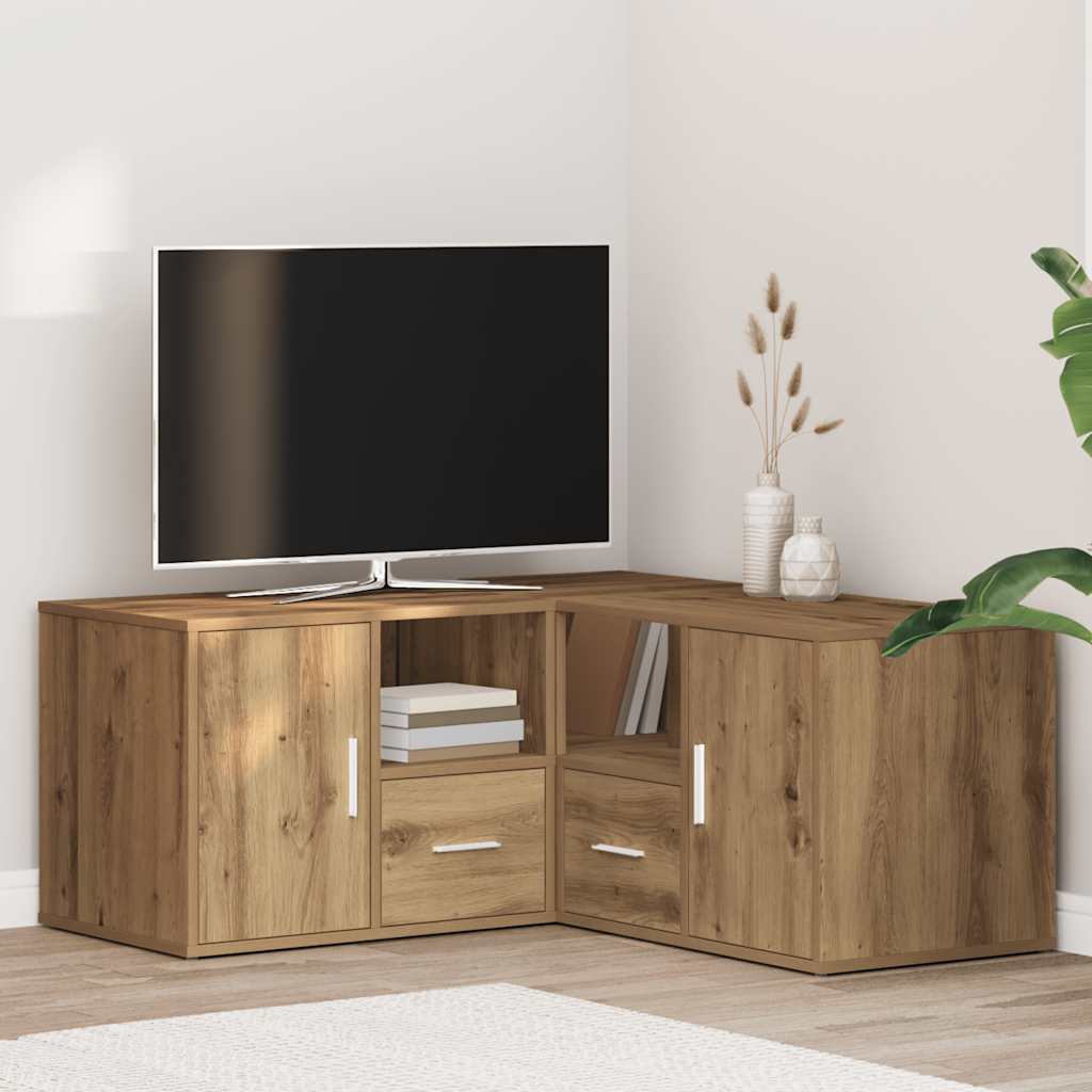 Vidaxl Corner Shelf, Corner Cabinet 2 Assembly Options, Cabinet With Storage Space, Storage Cabinet Vitrine For Living Room, Oak Wood Material