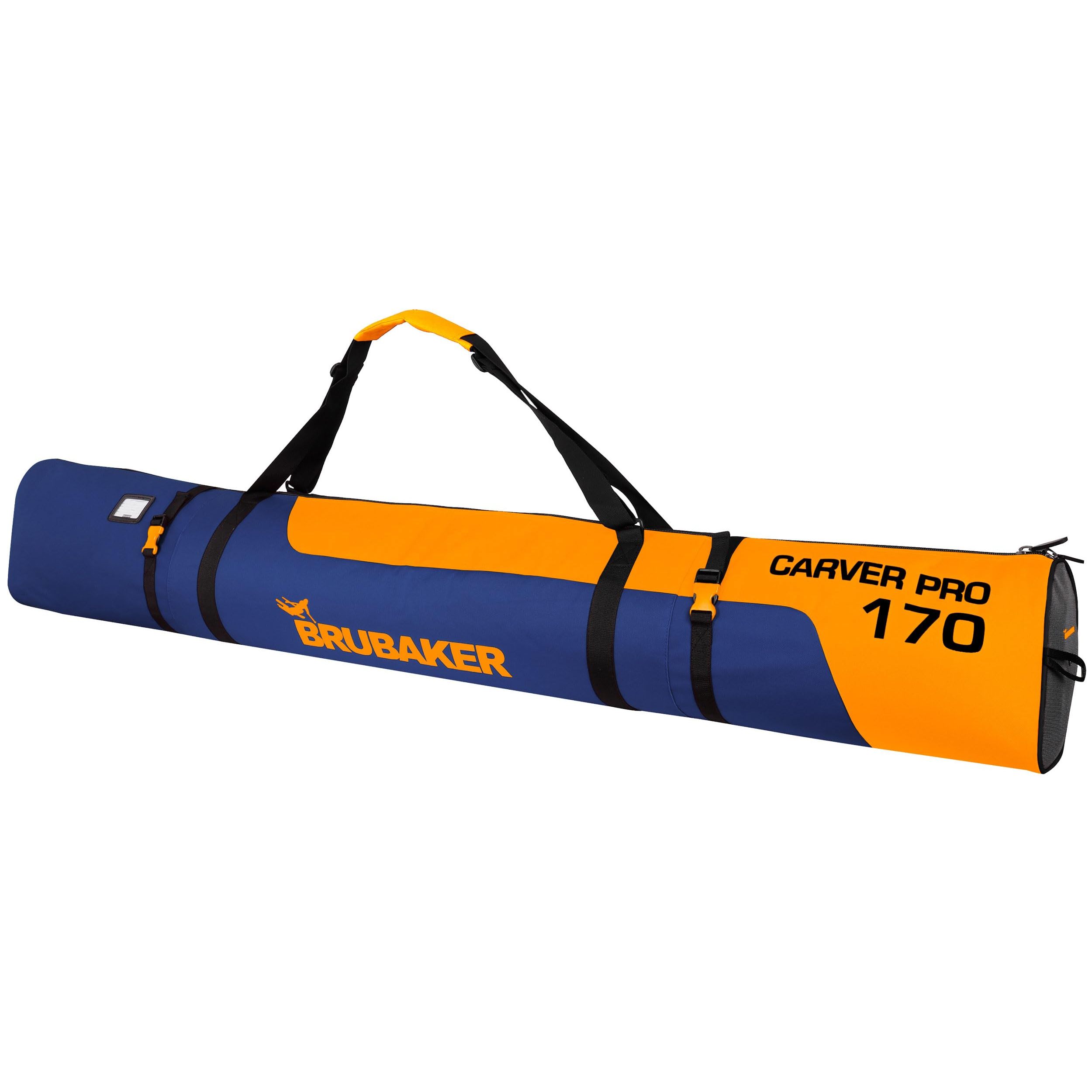 Image of Brubaker Carver Bag - Padded Ski Bag For 1 Pair Of Skis And Poles - Blue Orange