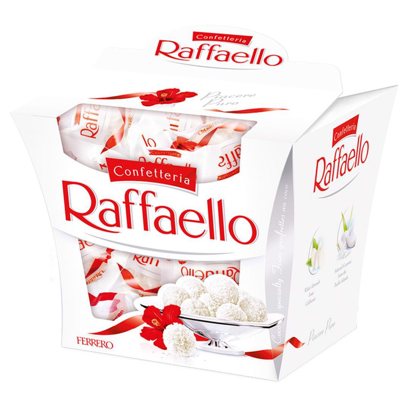 Raffaello Chrupiacy wafelek z kokosem i calym migdalem w srodku 150 g: retailer-supplied image