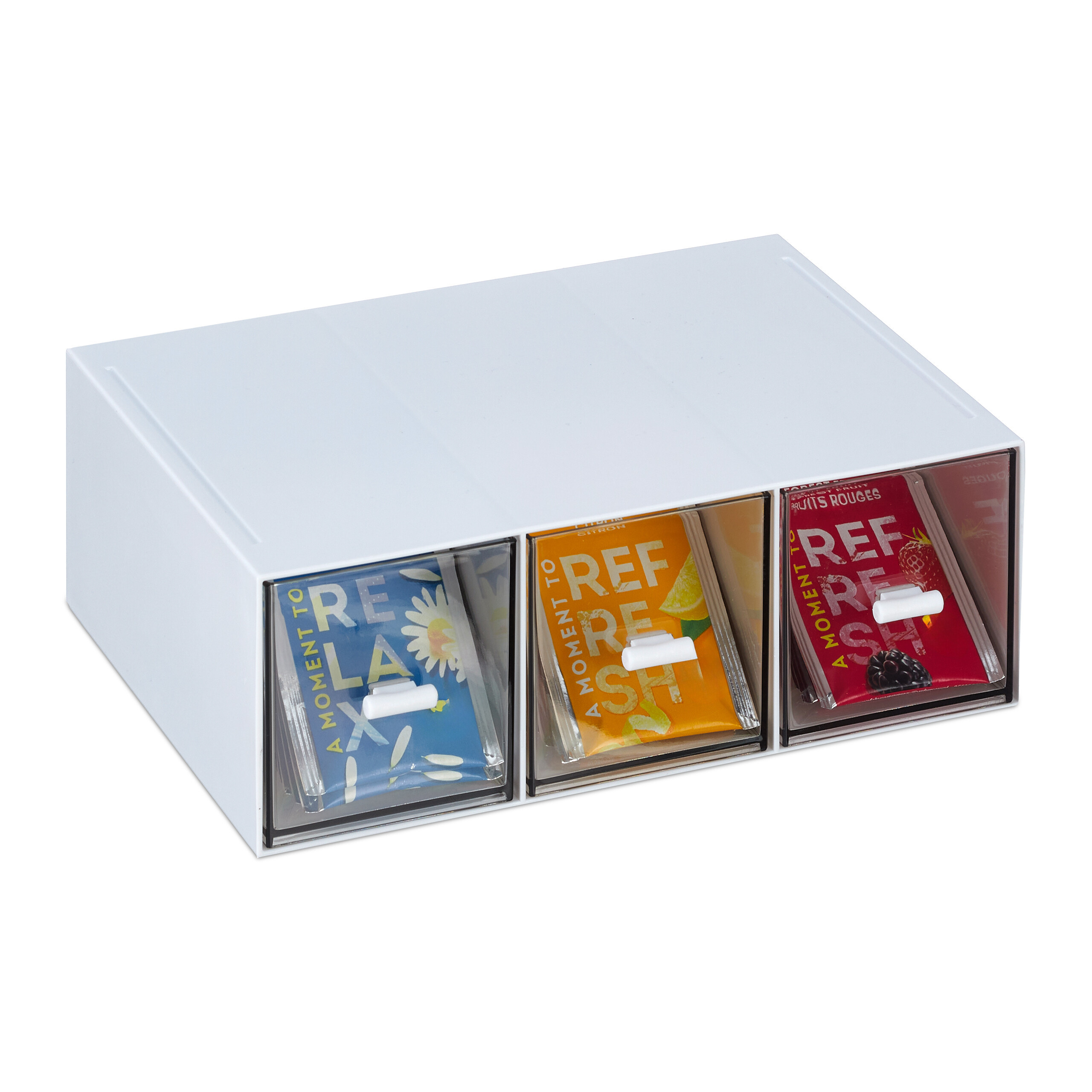 Tea Organizer In White/transparent
