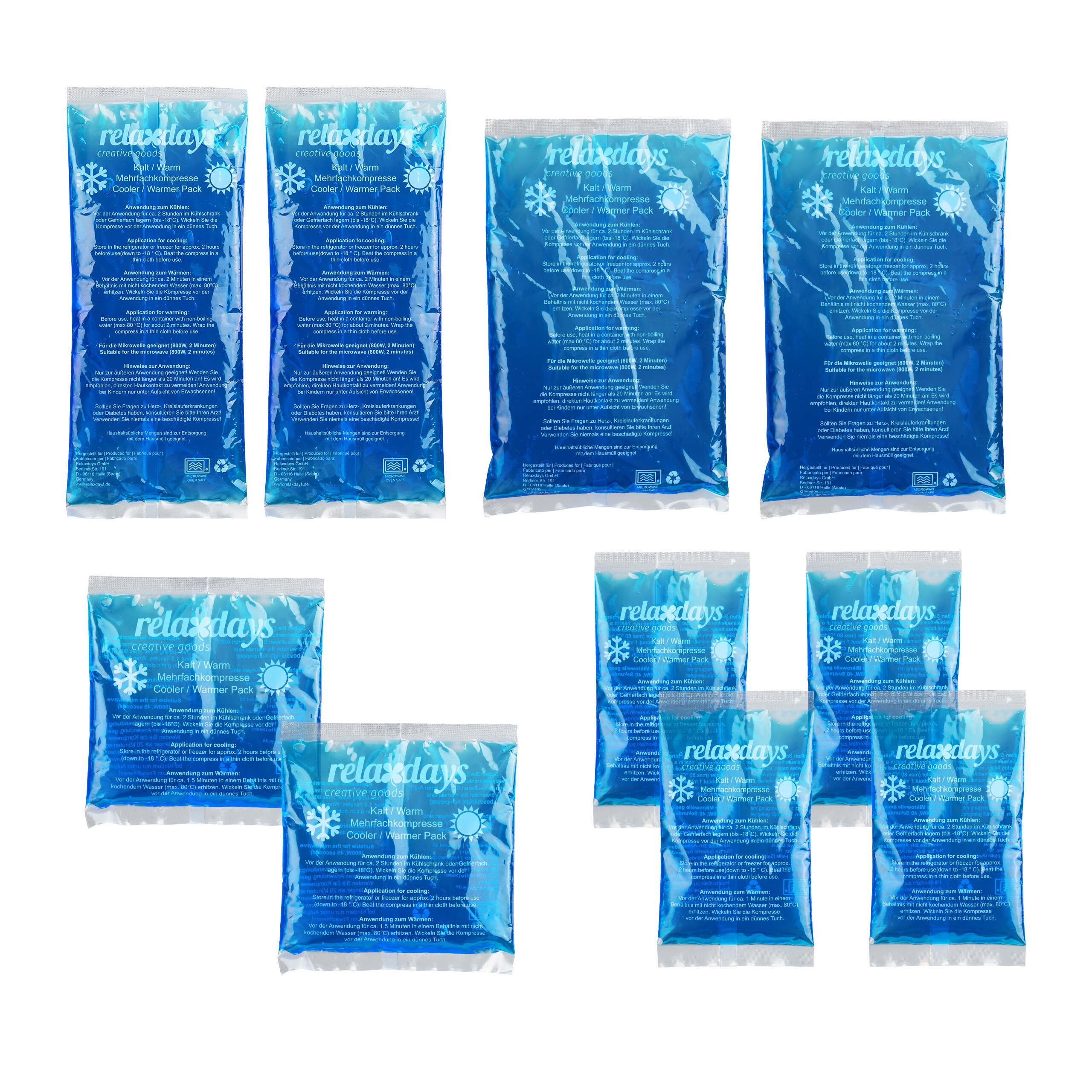 E-shop 10 x Kühlpads in Blau