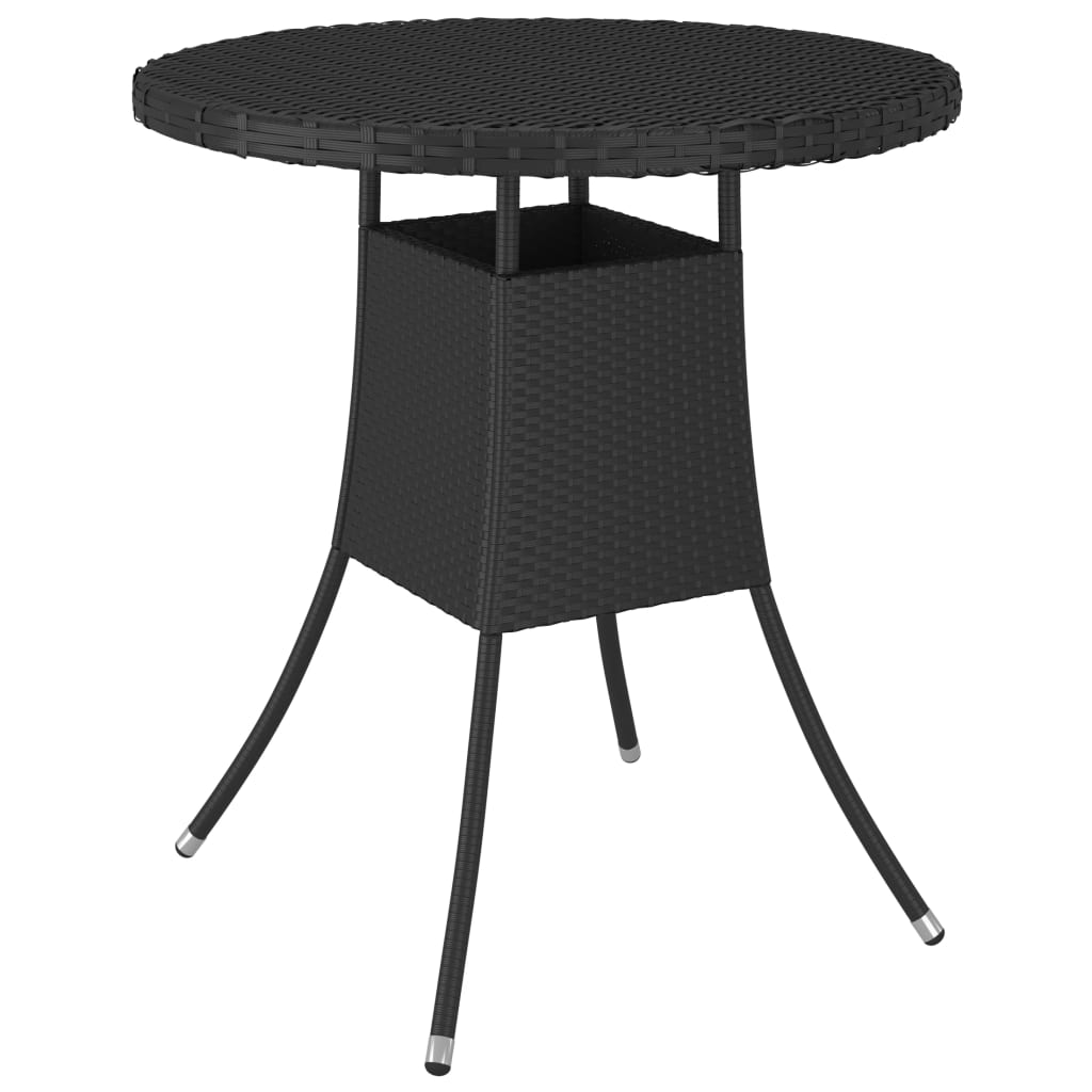 Image of Vidaxl Garden Table Terrace Table Balcony Table Dining Table Outdoor Table Garden Furniture Indoor Outdoor Black 70x70x73cm Poly Rattan