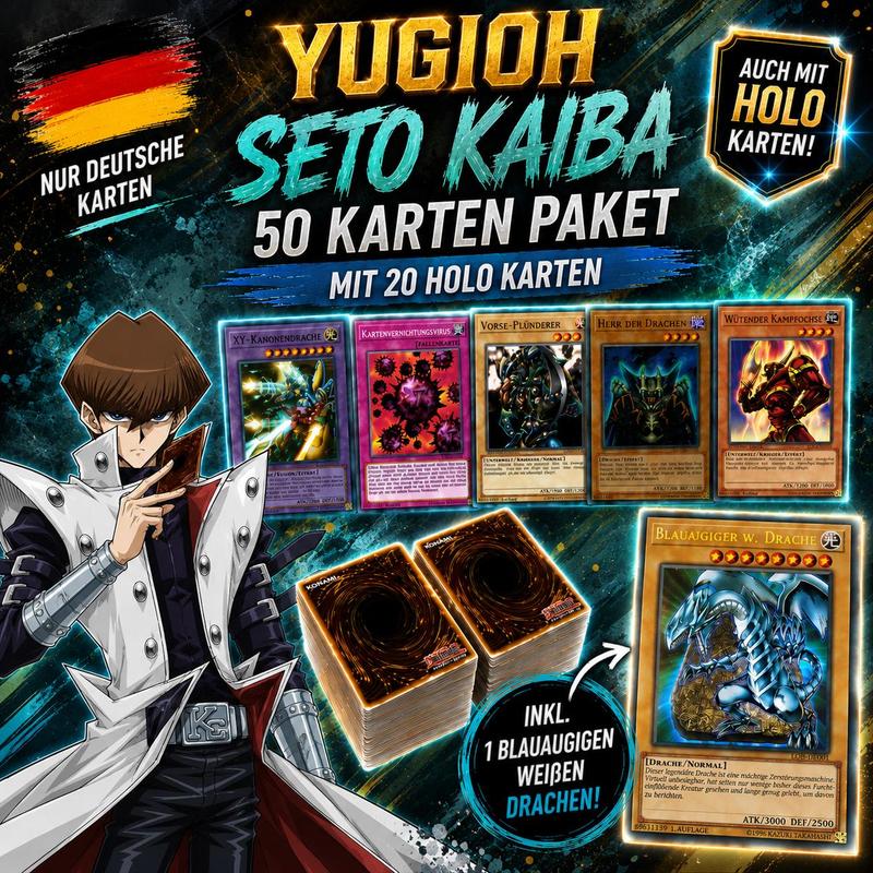 Image of Yu-gi-oh! 50-card Pack - 20 Holograms + 1 White Dragon!