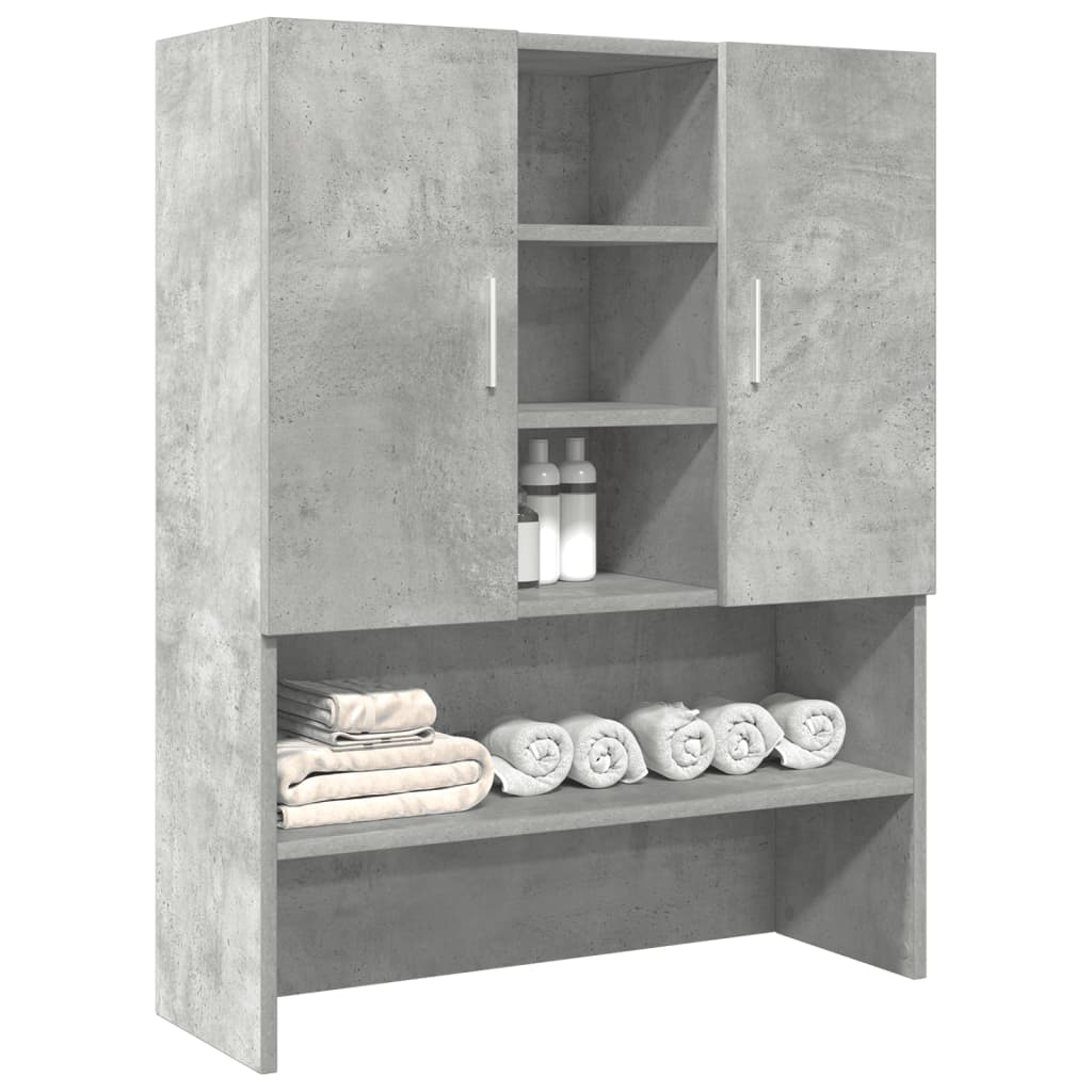 Image of Concrete Grey Washing Machine Cabinet 70.5x25.5x90 Cm, Washing Machine Shelf, Bathroom Cabinet, Bathroom Furniture, Bathroom Shelf