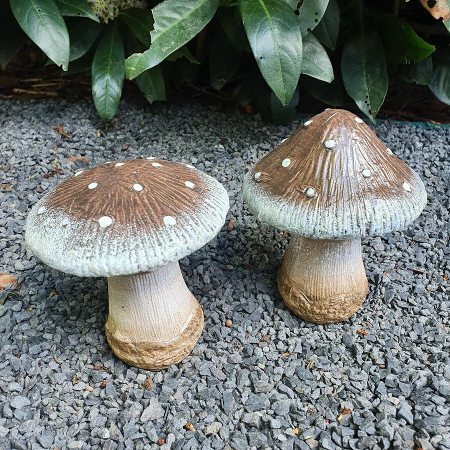 Garden Figurine Mushroom Set Of 2, 13 Cm Fly Agaric