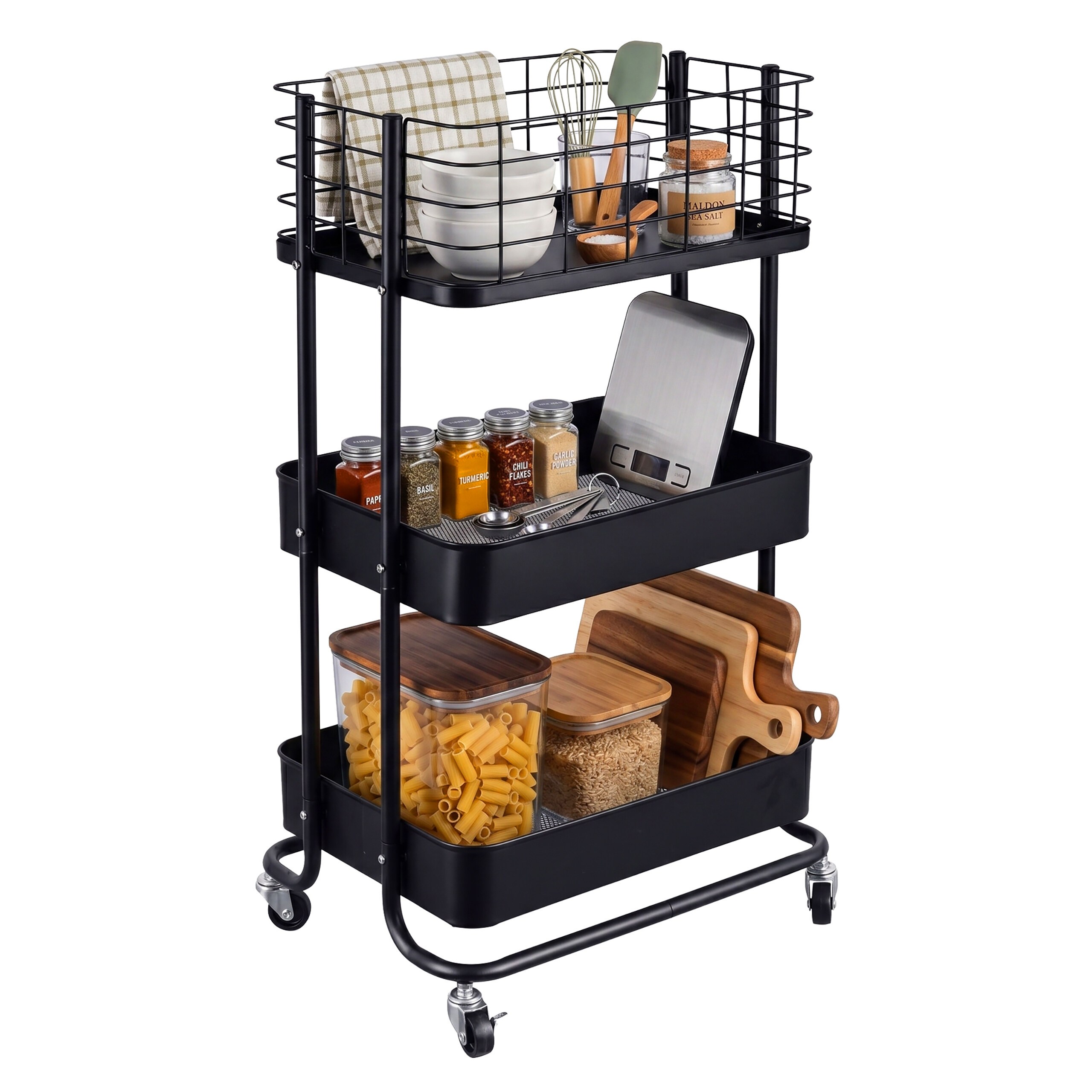 Trolley In Black - (w)45 X (h)77 X (d)