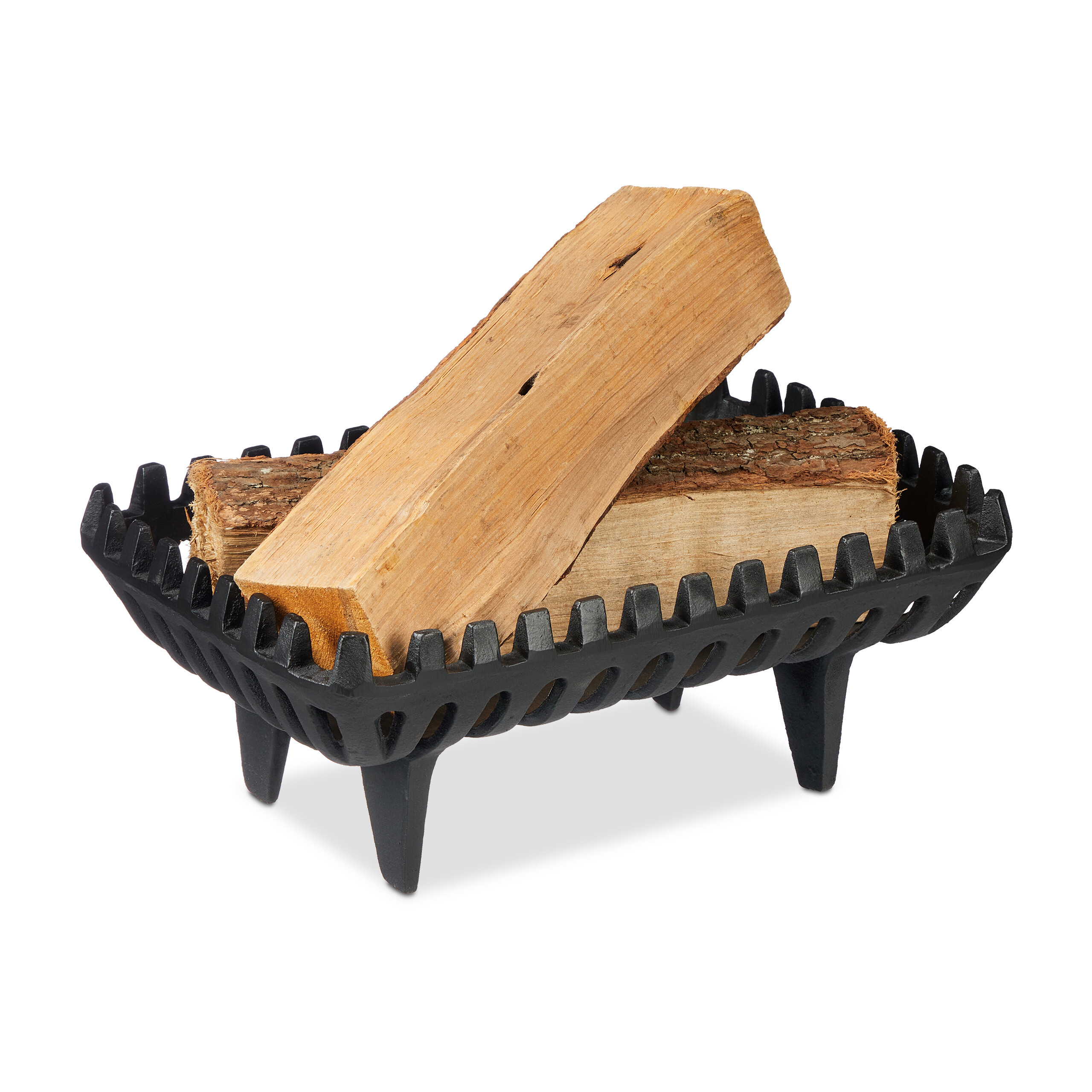 TEMU per con piedini, 15 x 37 x , ghisa massiccia, , supporto per legna per camini, e camini barbecue, migliora il flusso d��aria e la combustione