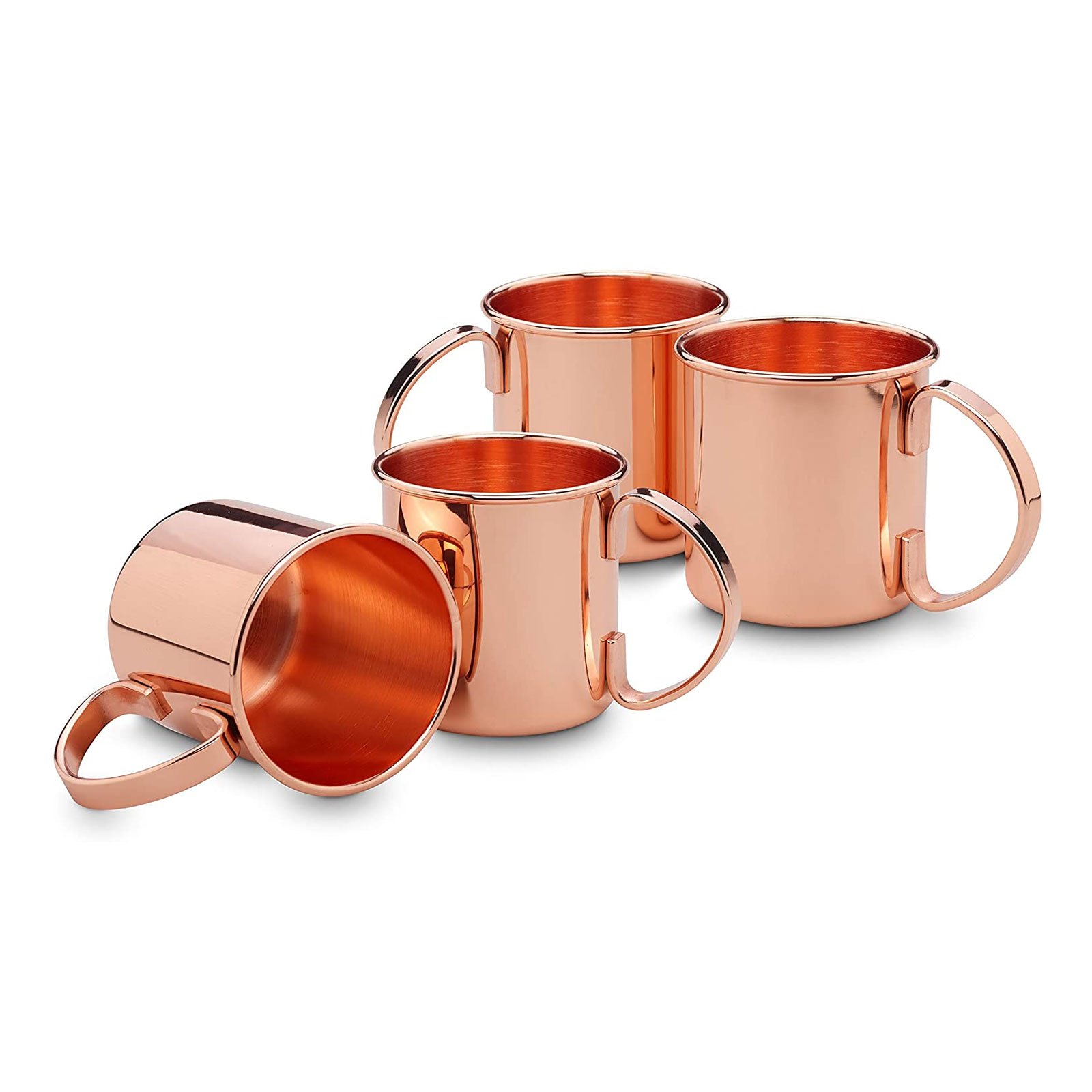 Echtwerk Moscow Mule Mug Set, Stainless Steel Glasses, Cocktail Set, Perfect For Gin, Vodka, Beer, And Cold Drinks, Gift Set, 450 Ml, Copper Finish