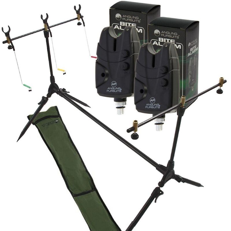 TEMU Carp Fishing Pod & Jha Alarms With Alarms 3 Rod Rests & Bag Ngt