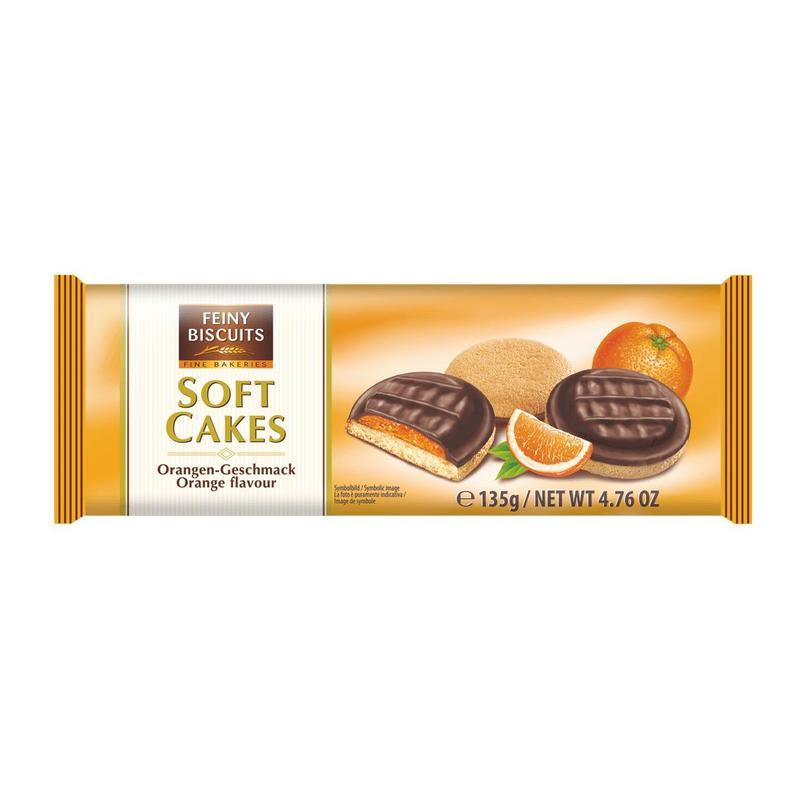 Delicious Biscuits Softcakes Orange 135g Cocoa-free Chocolate Alternative