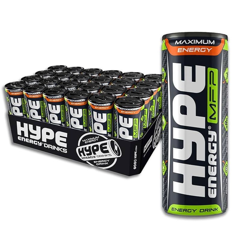 TEMU Hype Energy Classic Energy Drink – 24 X 250ml Cans | Caffeine, Taurine & 5 B-vitamins | Vegan & Gluten-free | Bold Flavour, Powerful Energy
