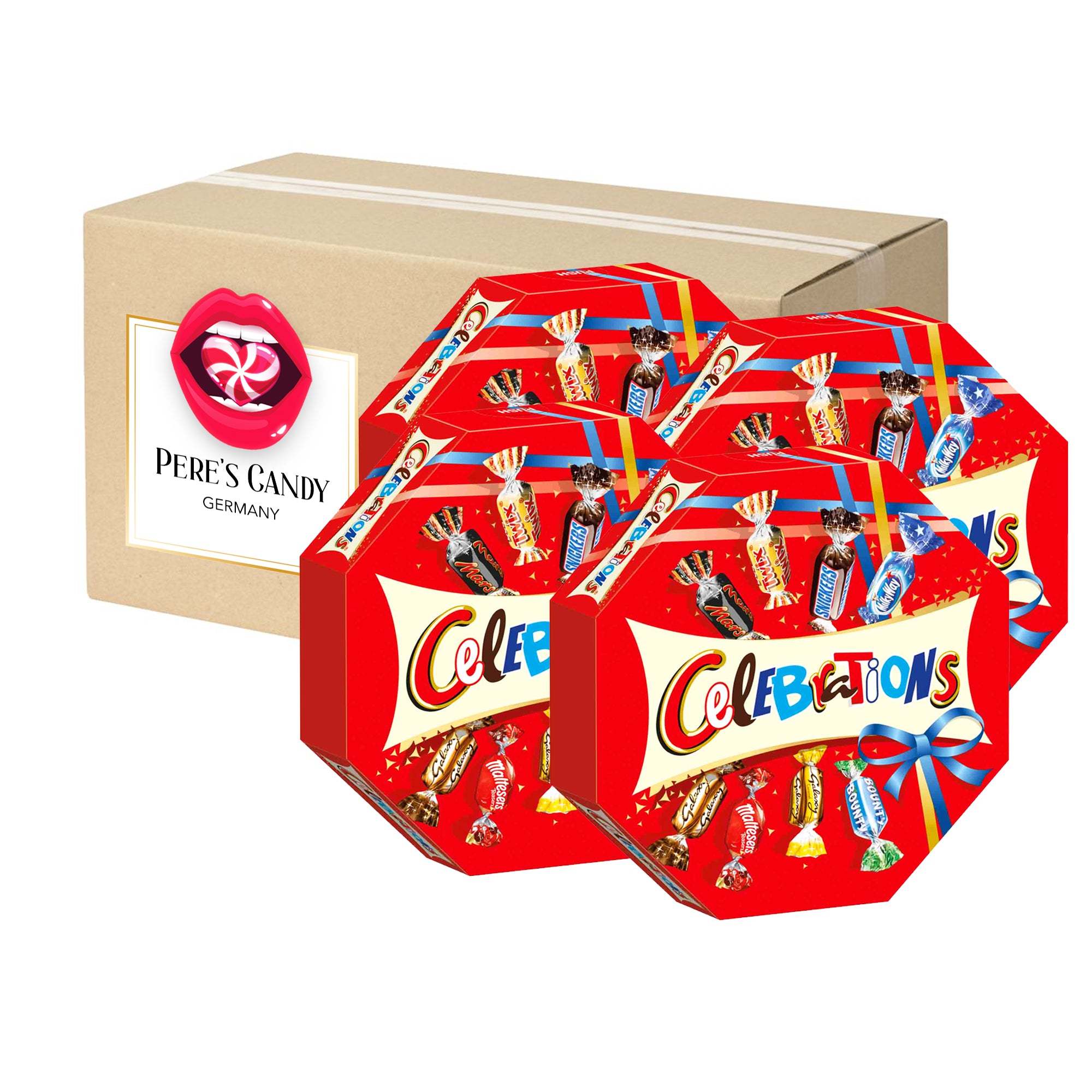 4 X 186 G Celebrations Gift Box - Gift Packaging With Individually Wrapped Chocolate Truffles, 8-variety Assortment 744g