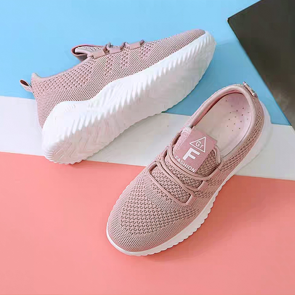 Pink Women's Running Trainers, Lightweight Slip-On Sneakers