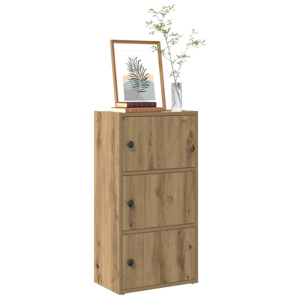 Image of Vidaxl Bookshelf - Oak 40x24x77 Cm Wood Material, Bookcase, Storage Shelf, Rack, Storage Cabinet, Cupboard, Storage Cabinet