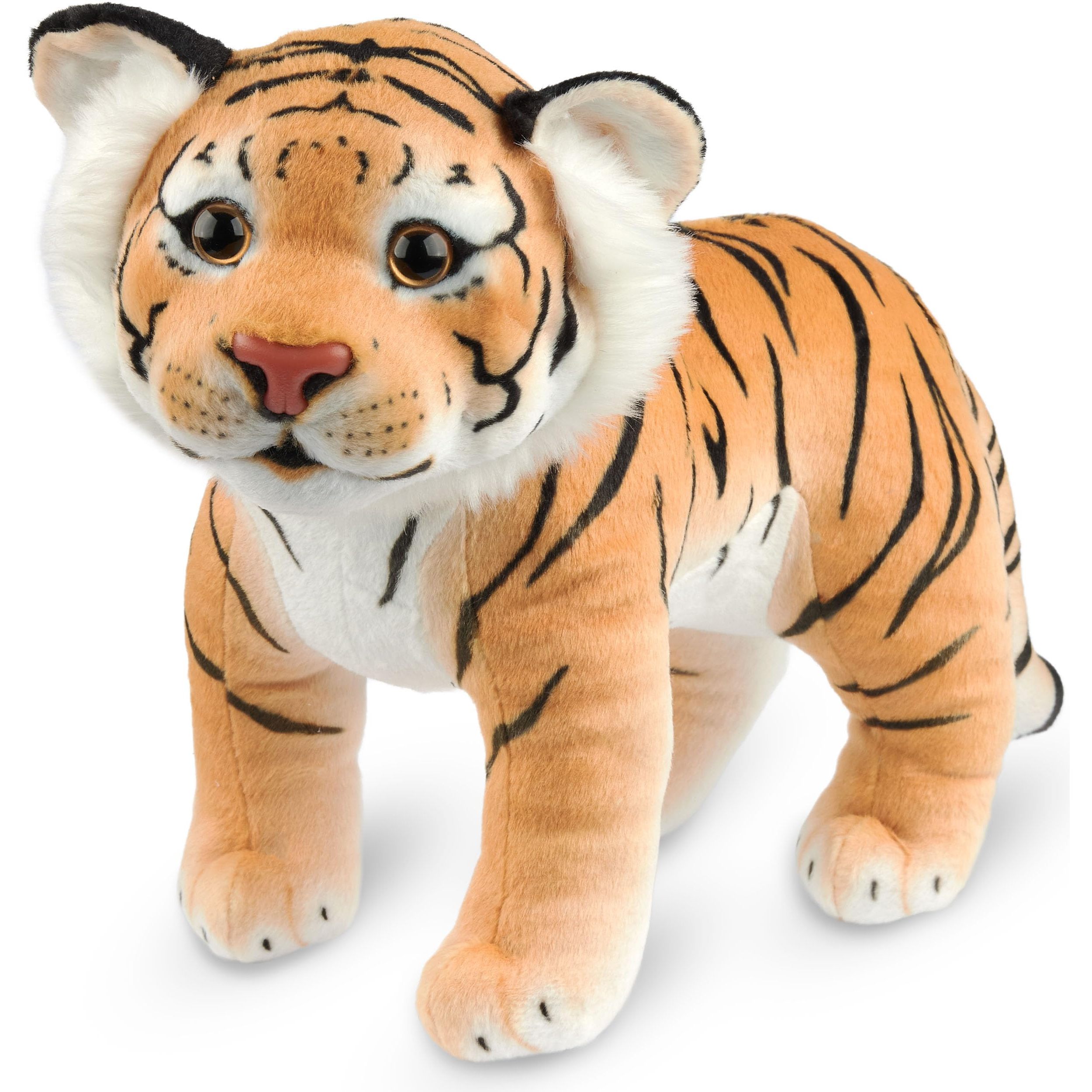 Image of Brubaker Tiger Plush Toy - 30 Cm Stuffed Animal - Baby Plush Big Cat Standing - Children's Plush Toy - Brown