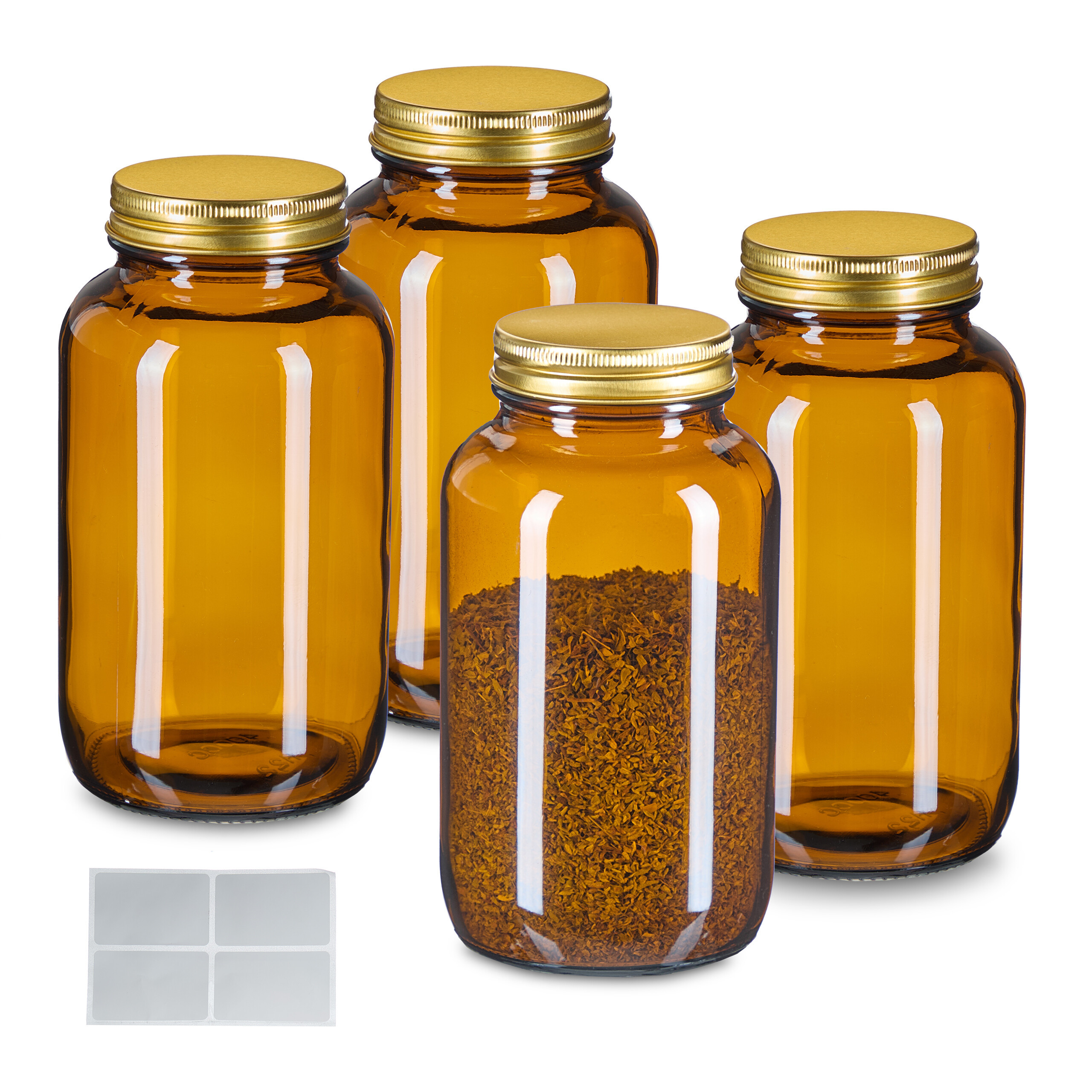 E-shop 4x Braungläser in Braun/ Gold - 400 ml