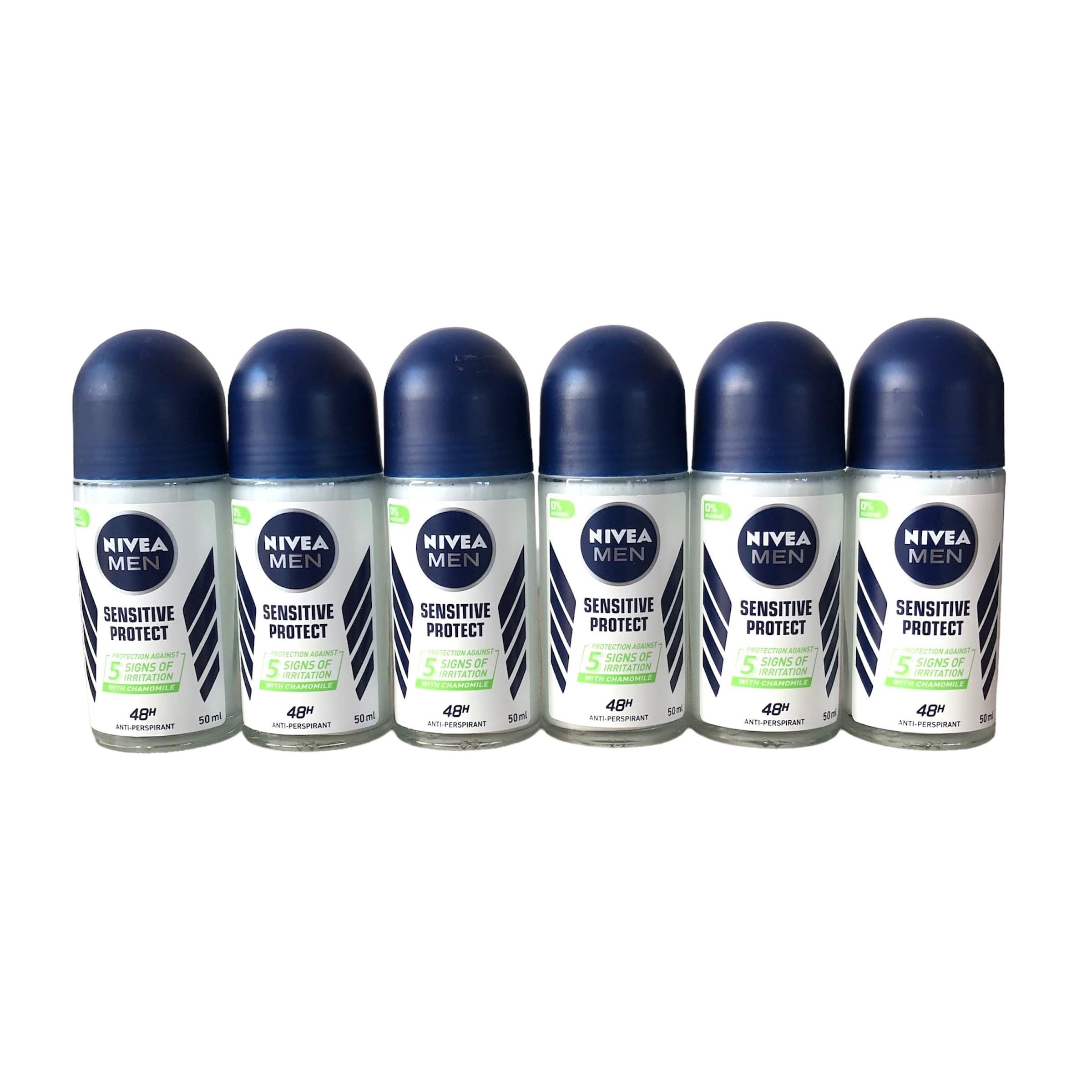 TEMU NIVEA MEN - Desodorante en (6 unidades de 50 ml), rodillo antitranspirante para , desodorante con protección de 48 horas