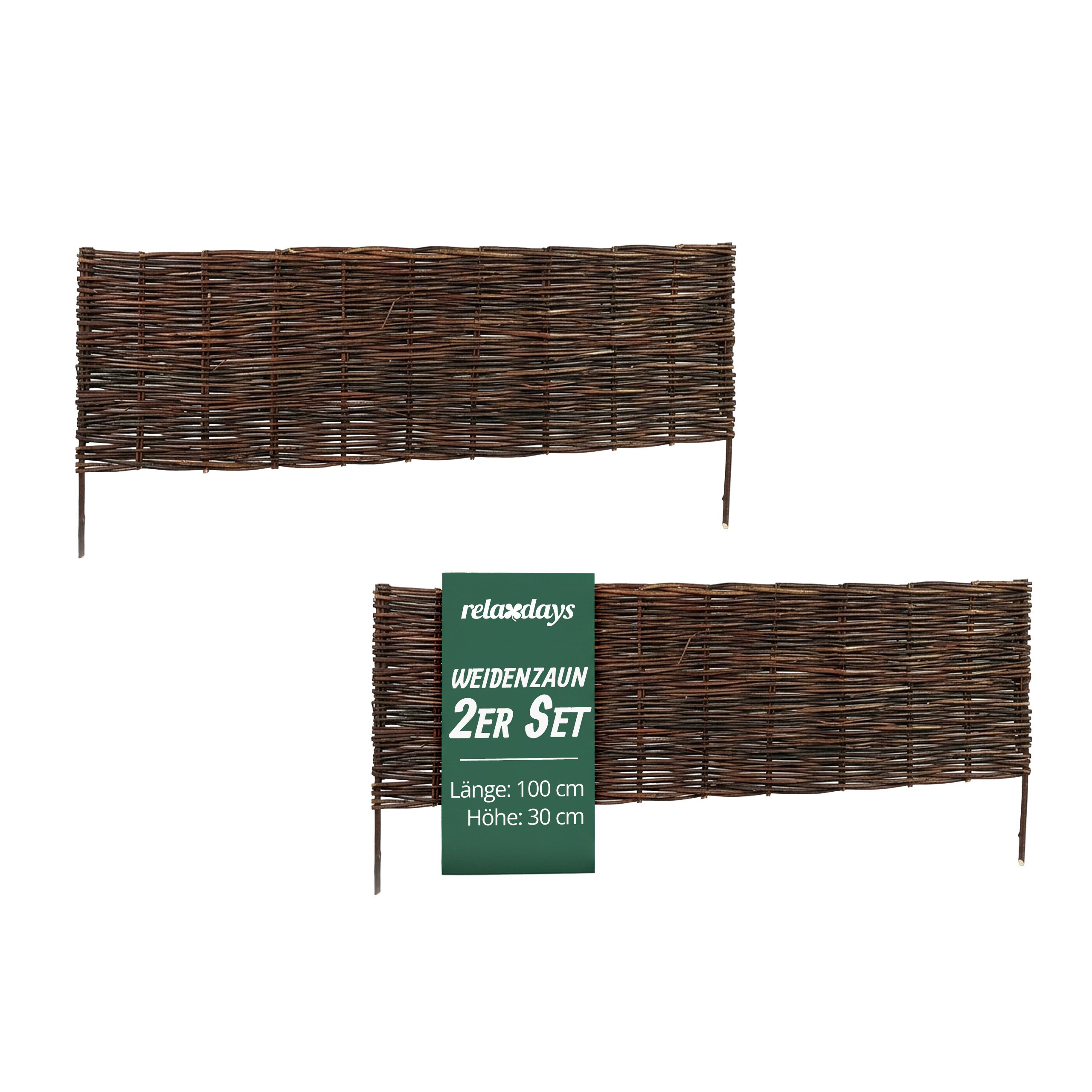 2 X Brown Flower Bed Edging - (w)100 X (h)30 Cm