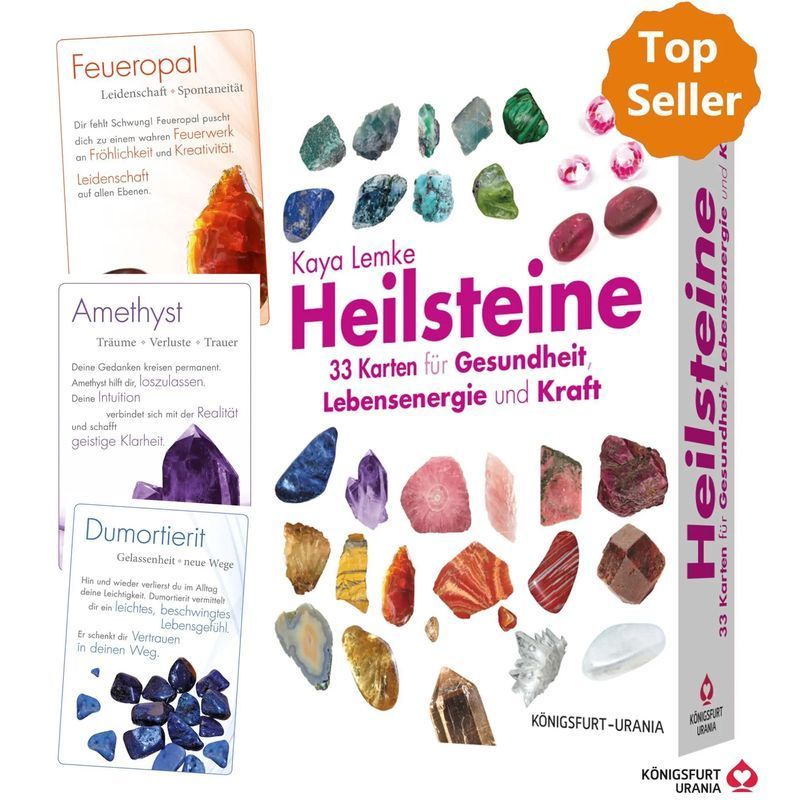 Image of Stones - Paperback - Set With Booklet And 33 Cards For Health, Strength, And Life Energy - Kaya Lemke - 80 Pages - German - 2019 - Königsfurt Urania - Ean 9783868261776