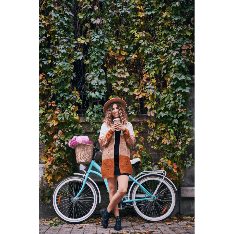 Spacious and Durable Bicycle Handlebar Basket with Wicker Design