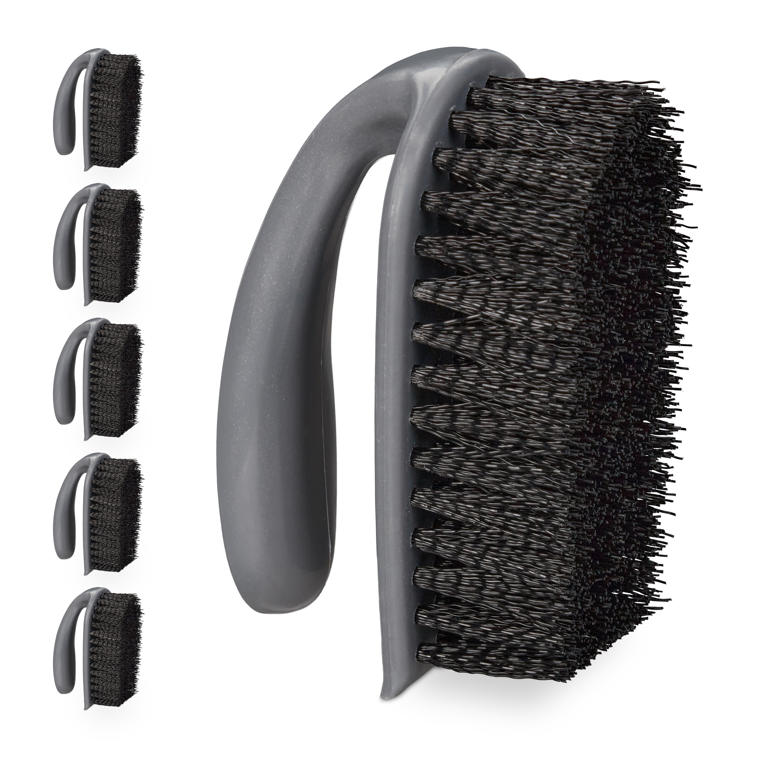 Image of 6-piece Set: Scouring Brush In Gray