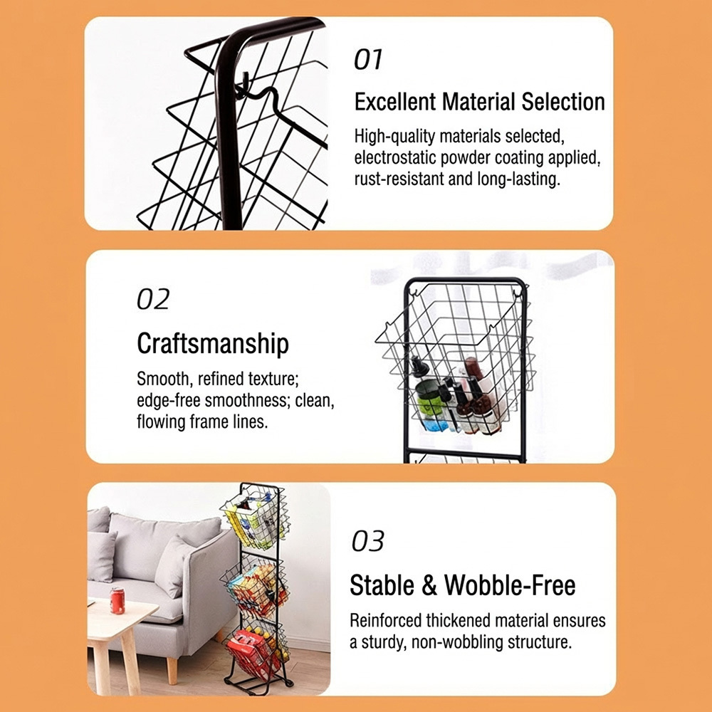 Multi-Tiered Snack Storage Basket, Kitchen Organizer