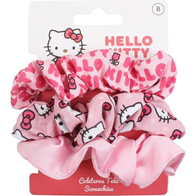TEMU Accesorios Pelo Coletero De Tela 3 Piezas Hello Kitty Diseño Infantil y Divertido para Niñas - Set de Coleteros para Cabello Cómodos, Seguros y