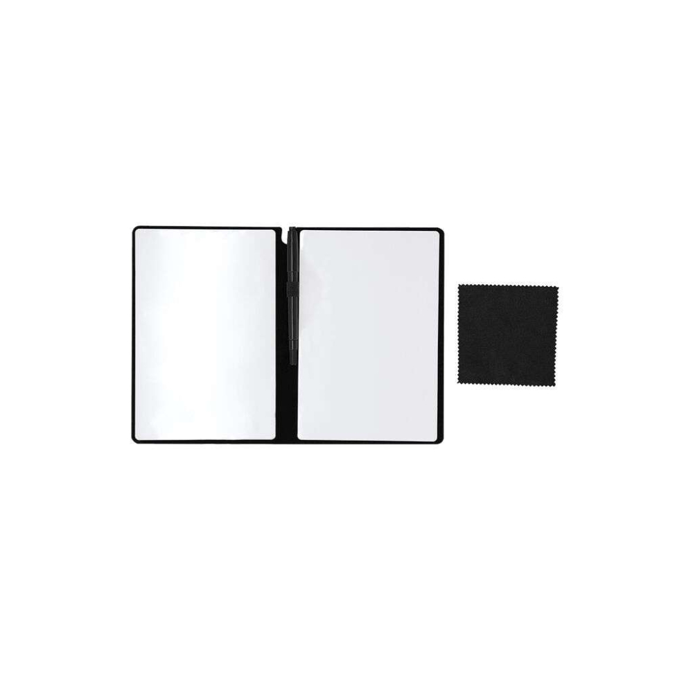 TEMU Bloc de notas con pizarra blanca , libreta de PU elegante con rotulador y paño borrable para oficina