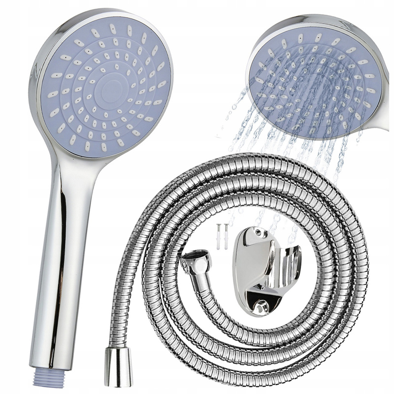 Shower Set: Handset + Hose + Holder Chrome Oval