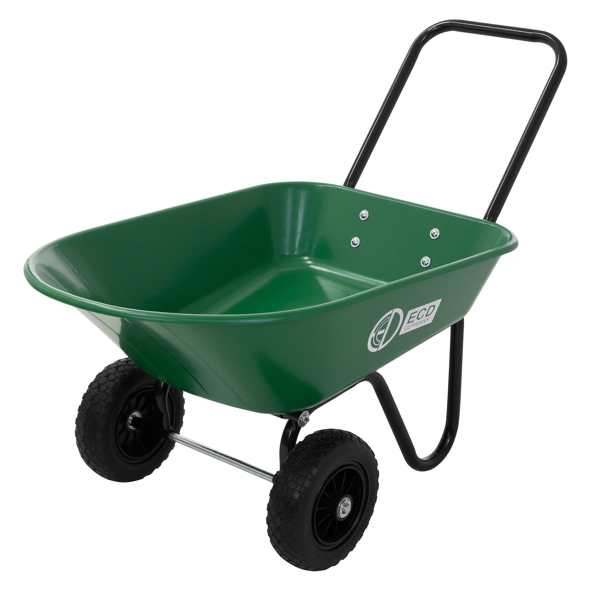 Image of Ecd Germany 78l Wheelbarrow, Garden Cart With Function, Construction Wheelbarrow With , 2x Pu Tires & Pp Tub, 100 Kg Load Capacity, Garden Wheelbarrow, Push Cart, Transport Cart For Garden & Yard