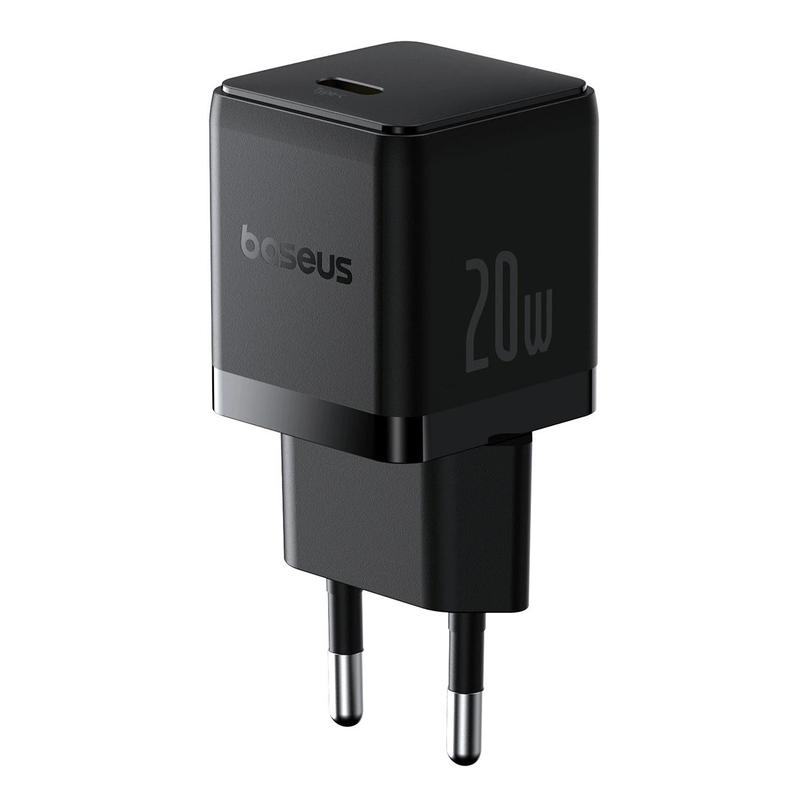 TEMU Baseus 20w , Fast Charging, Black, Compatible With Iphone, Ipad, Usb-, Compact And Efficient