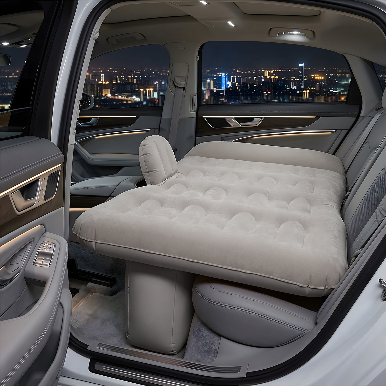 Car Rear Seat Double Automatic Inflatable Bed, Grey
