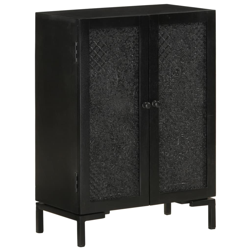 Vidaxl Sideboard, 2-door Cabinet, Living Room Cabinet With Doors Iron Legs, Cabinet Sideboard Hallway Cabinet, Solid Mango