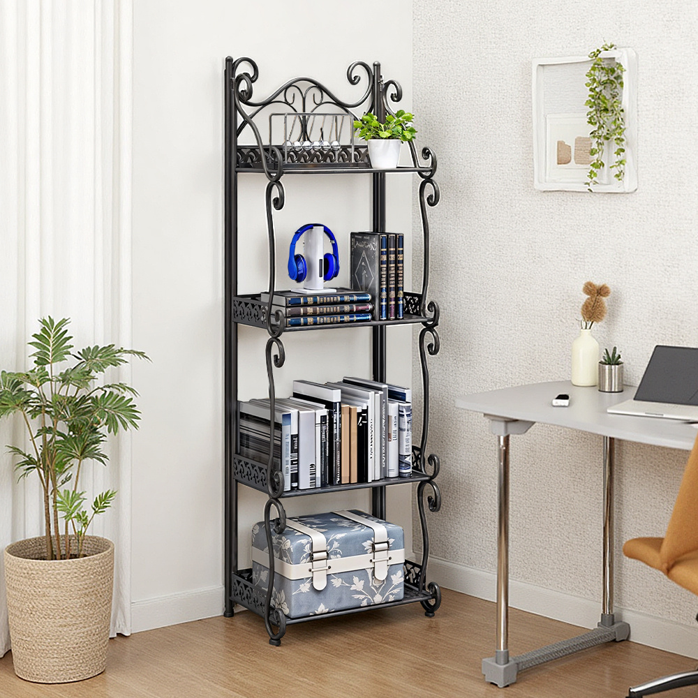 TEMU 4 Tier Upgraded Slim Metal Ladder Shelf Bathroom Storage Shelving Unit Bookshelf Home Kitchen Tidy Organizer Caddy Holder Display Rack Flower
