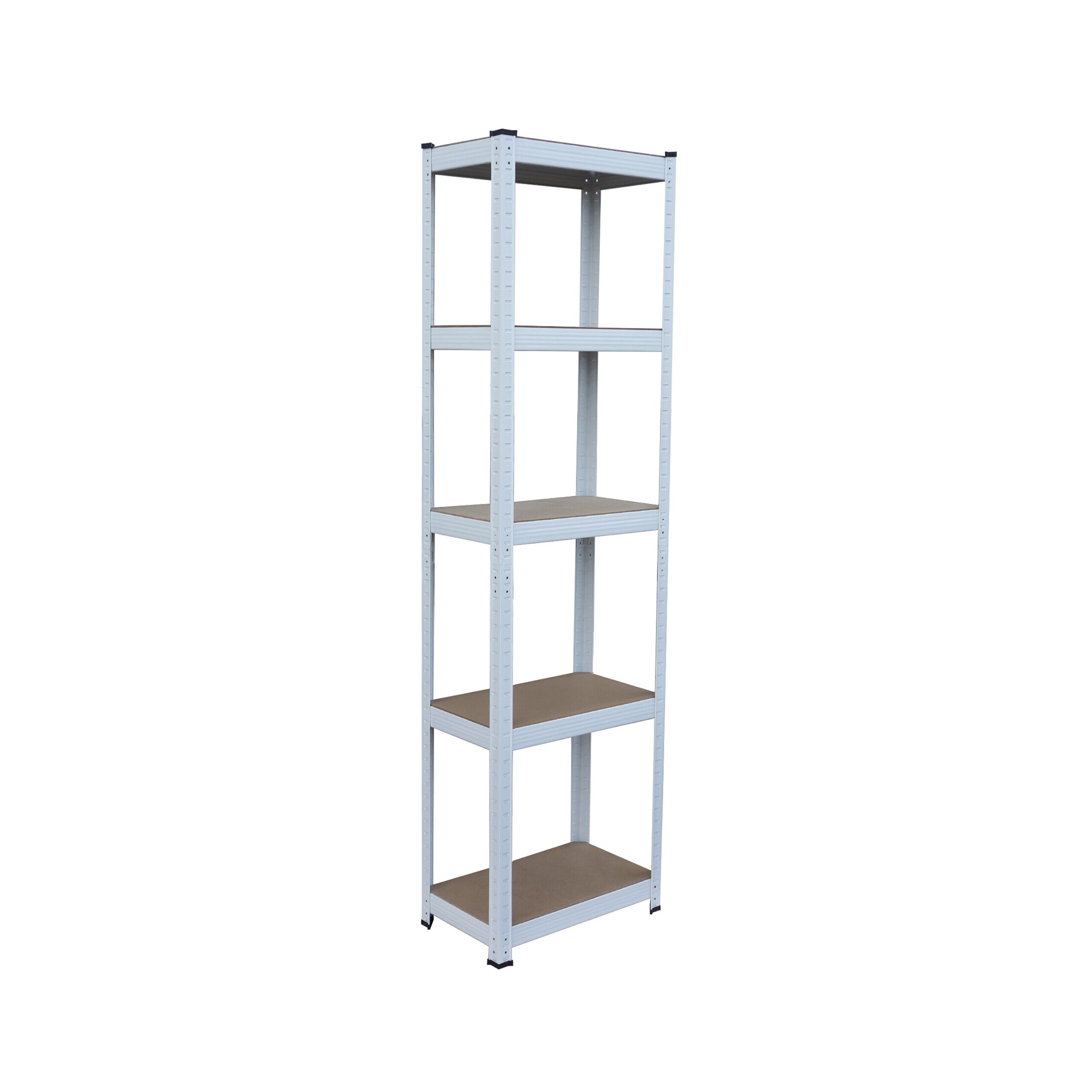 Image of Heavy-duty Shelving In White/brown - (w)50 X (h)180 X (d)30 Cm