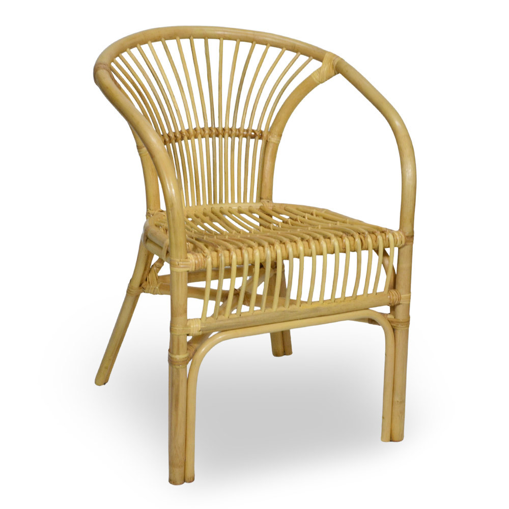 TEMU Poltrona sedia da giardino Maya in legno di bambu e vimini naturale
