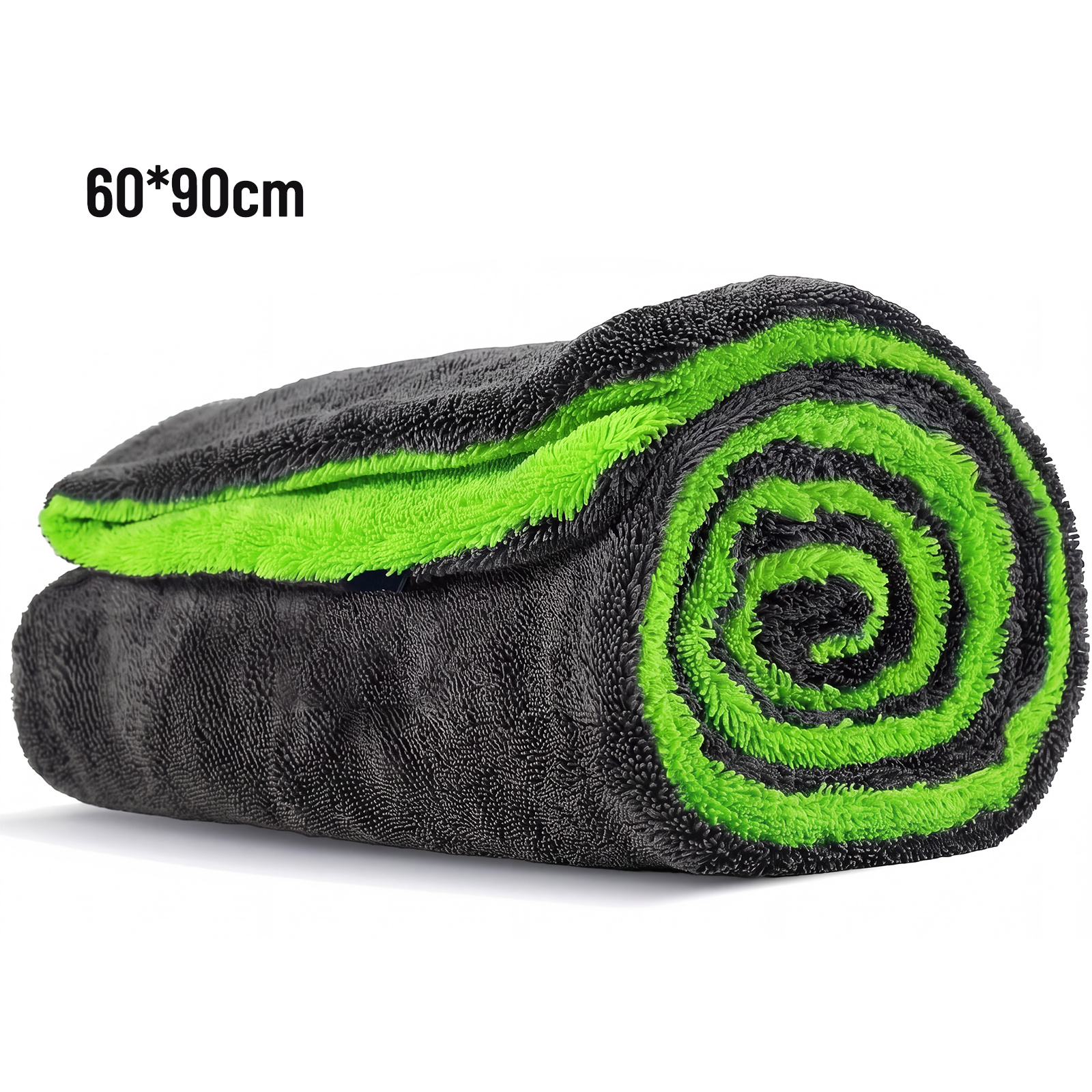 Full-sized Drying Towel, 60 * 120cm Dual Sided Microfiber Car Cleaning Towel, 1200gsm Super Absorbent, Scratch-free, Machine Washable (darkgray-green)