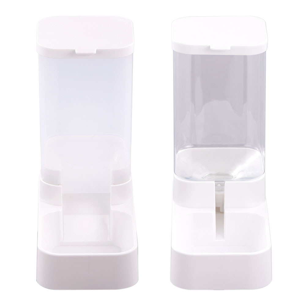 Pet Feeding Dispenser Set with Pet Water and Food Dispenser Transparent Dog Food Bowl Cat Feeding Station Large Capacity 3.8L Feeder for Dog Cat Puppy Kitten 28.5x29x13.5cm