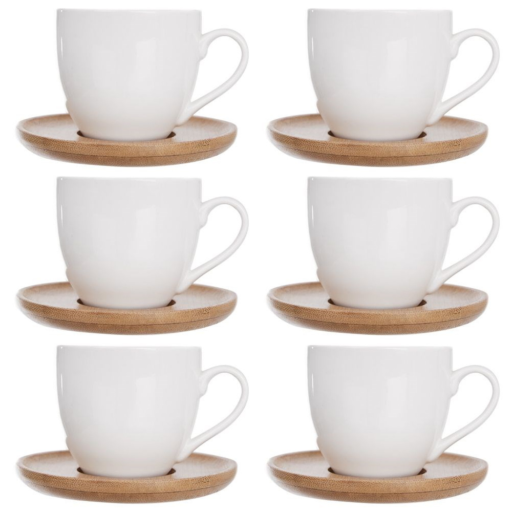 Porcelain White Cup With A Saucer 100 Ml 6pcs.