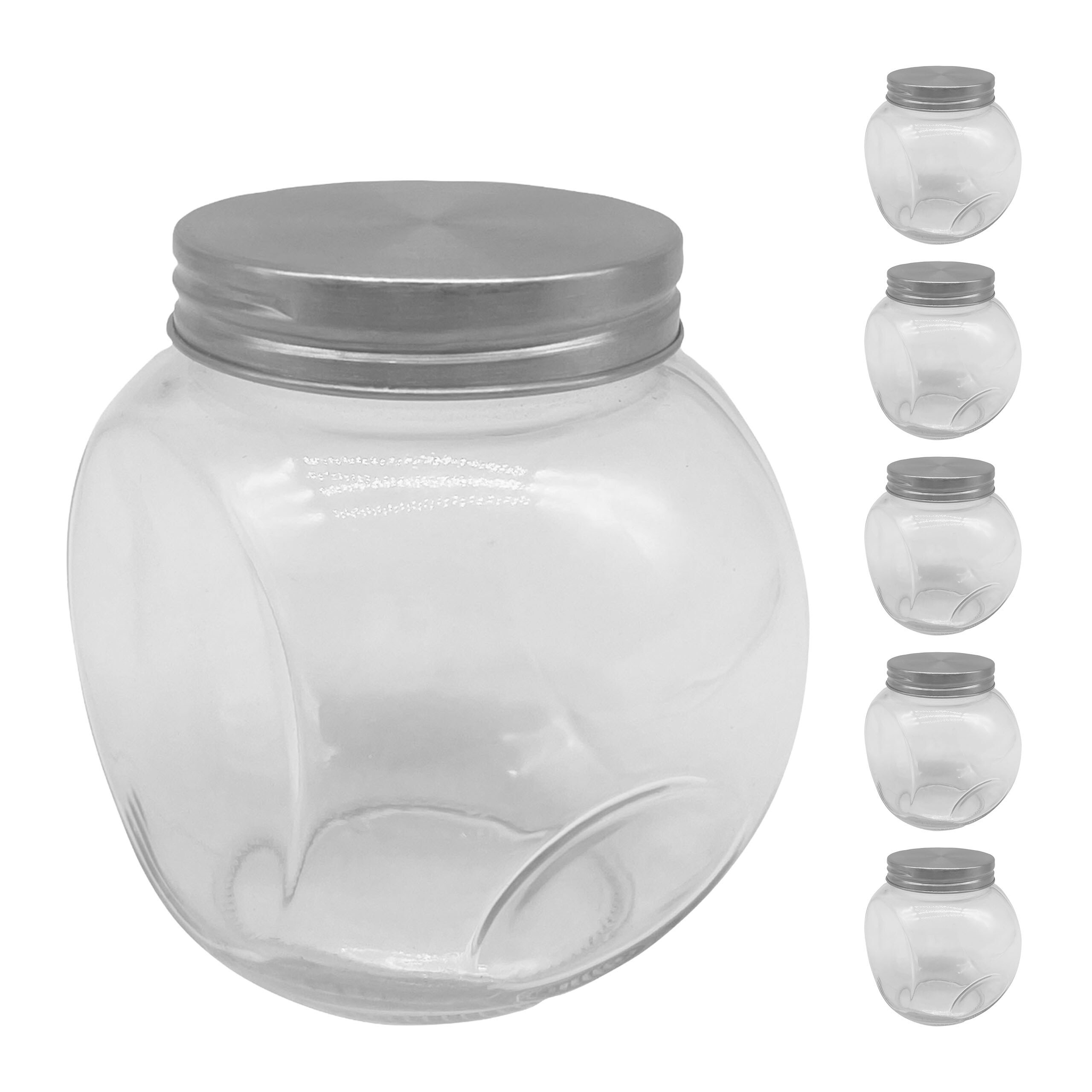 6 Bonbon Glasses In Transparent/ Silvery - 480 Ml