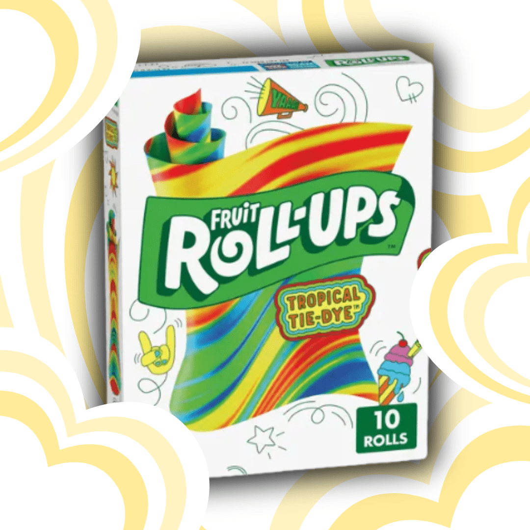 1x Fruit Roll-ups Tropical Tie-dye – 140g – Colorful Tropical Fruit Snack
