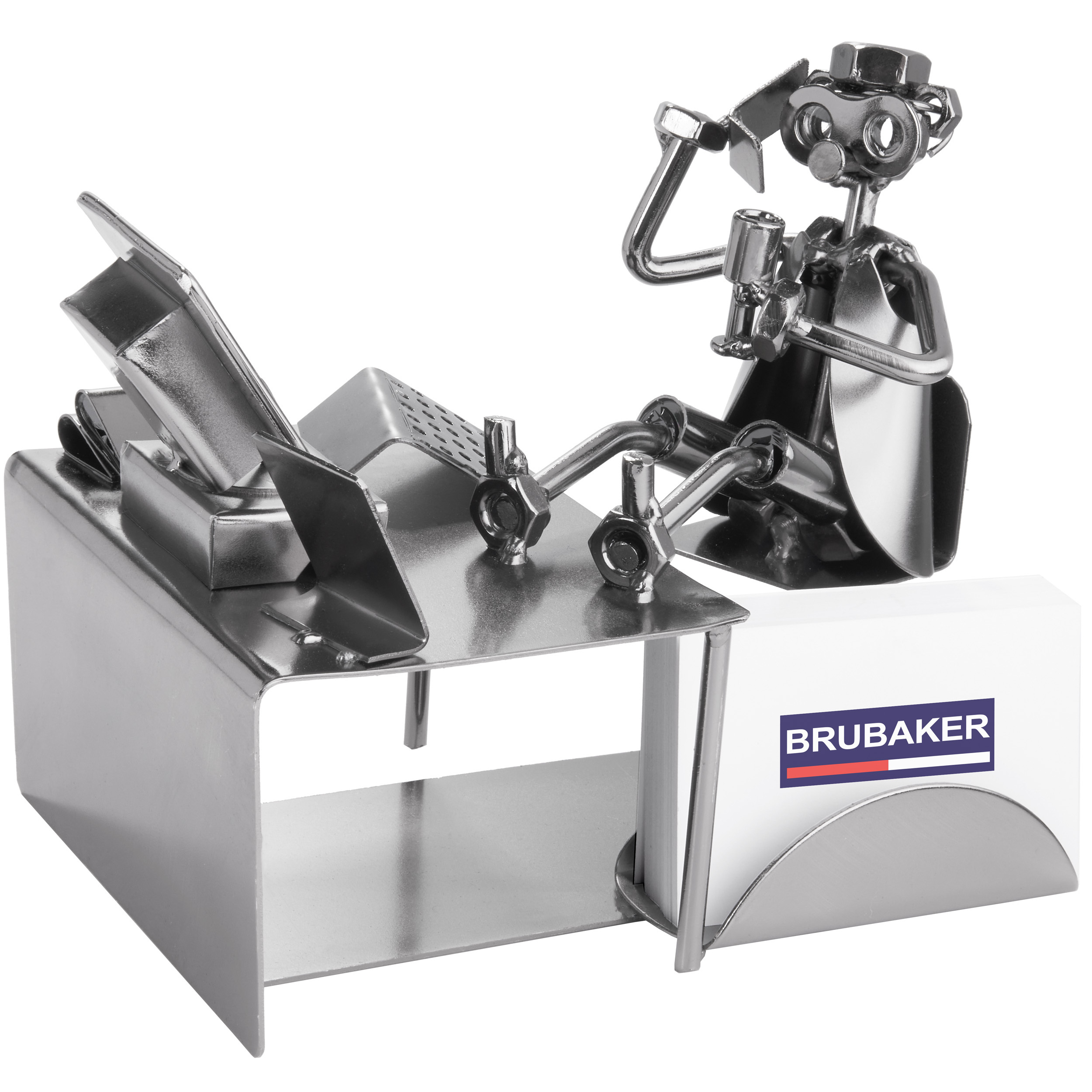 Image of Brubaker Screw Figure Pc Office Worker With Business Card Holder - Iron Figure For , Office Workers And Colleagues