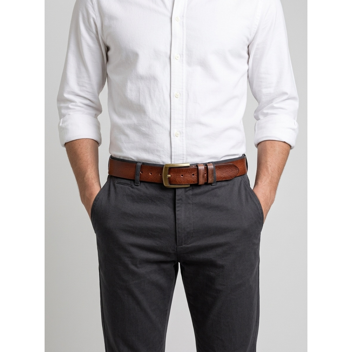 Men's Textured Heritage Belt Full Grain Leather