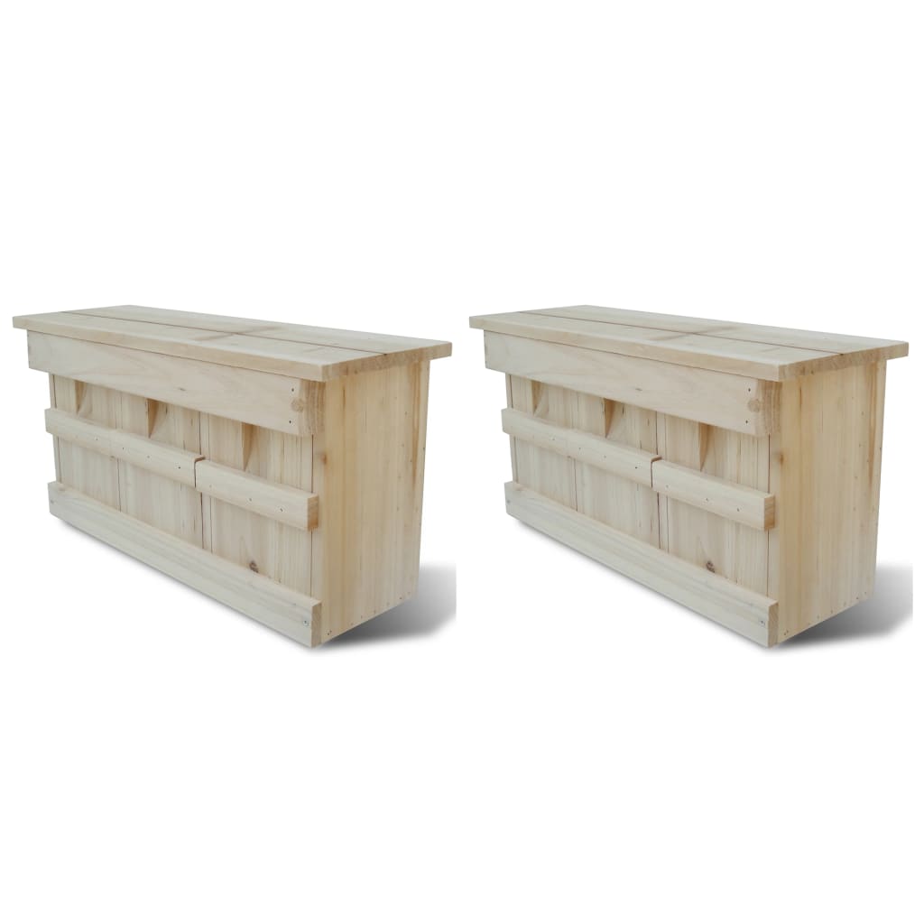 Image of Vidaxl 2-pack Wooden , Nesting Box For , Birdhouse For