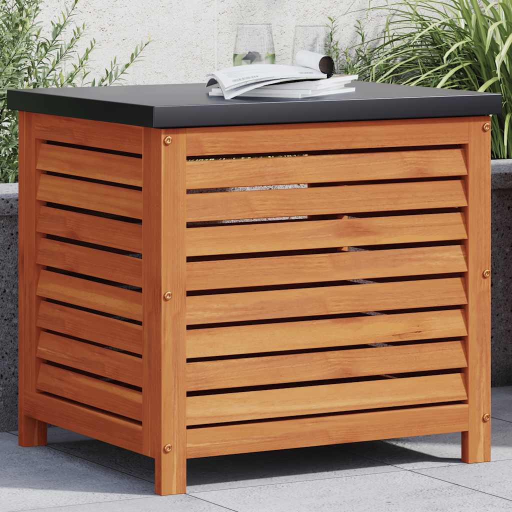 Vidaxl Garden Box, Storage Box With Storage Space, Cushion Box With Slatted Bottom, Garden Trunk Cushion Storage Box, Solid Eucalyptus Wood, 60x50x55 Cm