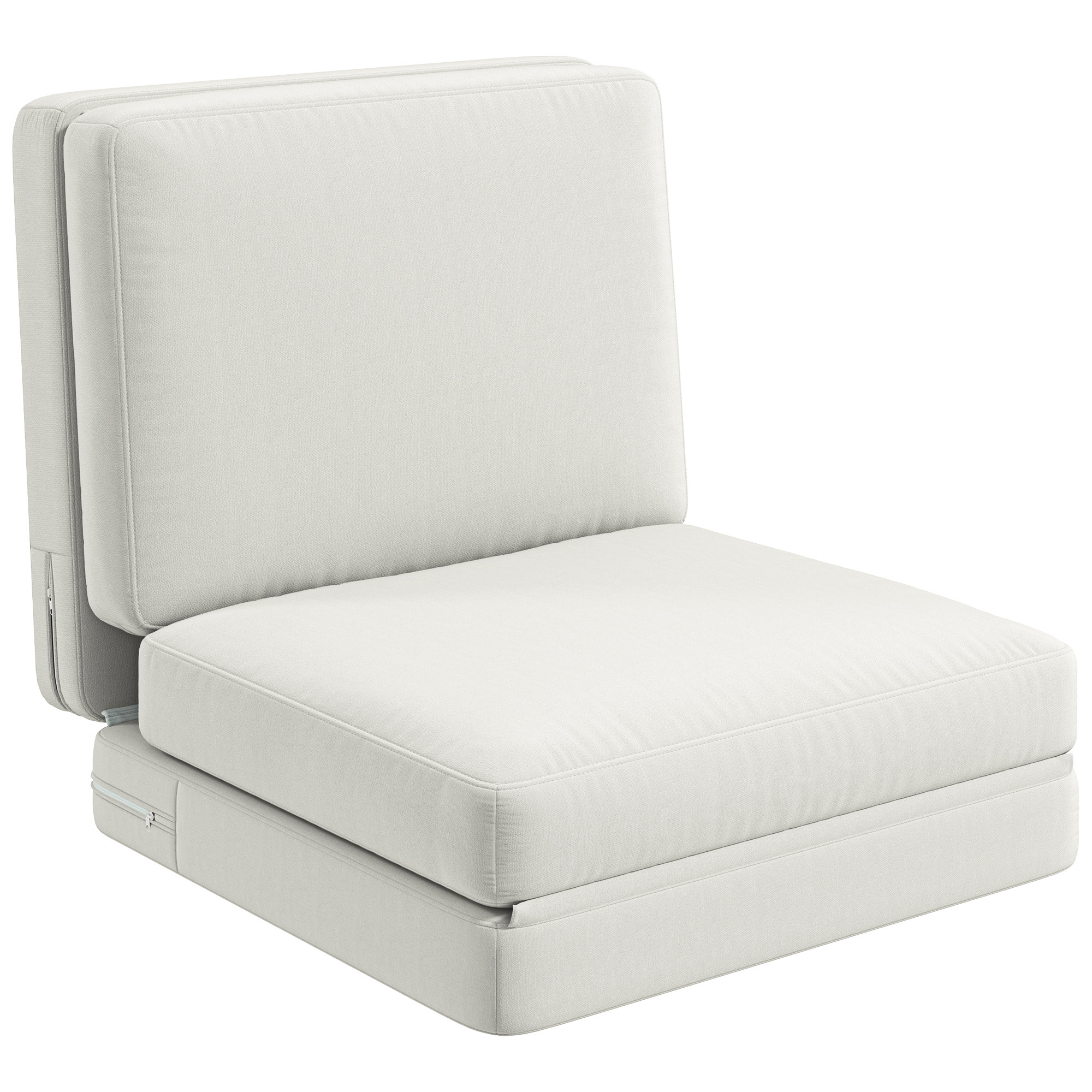 TEMU HOMCOM Canapé convertible 1 place pliable fauteuil chauffeuse 1 place canapé-lit en velours pour invités, salon, charge 240 kg, 75 x 268 cm,